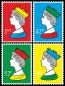 Preview: Royal Stamp Queen Four Colour Quartett One POP (Paint On Print) Art