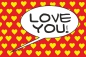 Preview: Love You! Red-Yellow POP (Paint On Print) Art