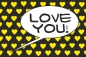 Preview: Love You! Black-Yellow POP (Paint On Print) Art