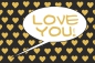 Preview: Love You! Pink-Gold POP (Paint On Print) Art