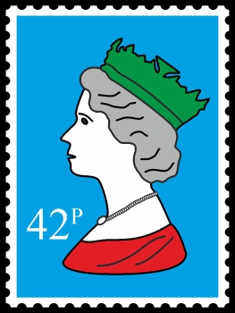 Royal Stamp Queen Blue POP (Paint On Print) Art
