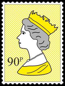 Royal Stamp Queen Yellow Dots POP (Paint On Print) Art