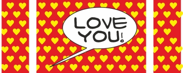 Love You! Red-Yellow POP (Paint On Print) Art