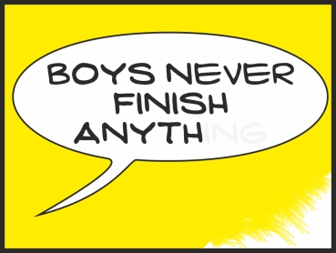 Boys never finish anything yellow