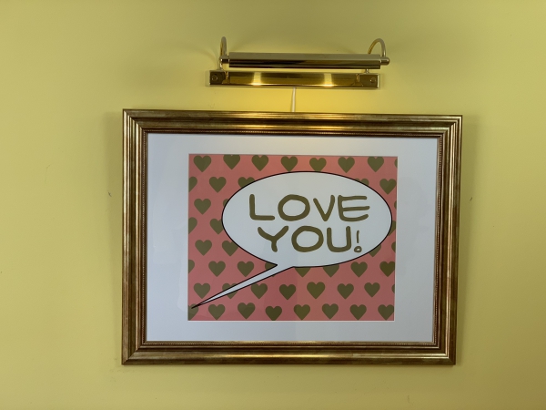 "Love You" Pop Art Poster Special Edition DIN A2 (59x42cm) High Gloss Gold Pink