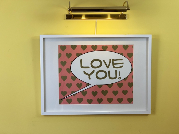 "Love You" Pop Art Poster Special Edition DIN A2 (59x42cm) High Gloss Gold Pink
