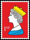 Royal Stamp Queen Red POP (Paint On Print) Art